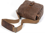 Waterproof Waxed Canvas Camera Bag, Retro Leather Crossbody Messenger Bag for DSLR Camera and V1237-ZY-924-274