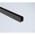 100cm Wall to Wall Frameless Shower Screen with Black Channel and SS Hinges , Square Knob Handle V63-858941