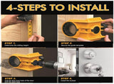 Door Lock Installation Kit, For Metal or Wood Doors, 2 Adjustable Bushings, Easy Installation with V1192-AZ-W-3458