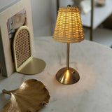 Cordless Boho Rattan Table lamp, Rechargeable Battery, Brightness Dimmable, Rattan Shade, for V1192-AZ-W-33810