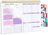 4Pack Weekly To Do List Notepad, 8.5"x11" Desk Planner 52 Sheets, 100GSM Paper Undated Habit V1107-121-09398-PUR-4PACK