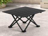 Black Portable Folding Table - 41 x 35 cm Carbon Steel Compact Carry Design, Quick Setup and Space V888-ELOSUNG54919