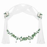 8X Arch Draping Fabric 1 Panel 29.5Inch X 19.6Ft White Sheer Chiffon Curtain Drapes for V1366-AZ2-W-14524
