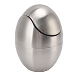 Desktop Trash Can Stainless Steel Egg Shape Mini Countertop Waste Bin with Swing Lid for Bathroom V1294-YM0512-3117220254311