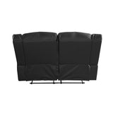 2 Seater Recliner Sofa In Faux Leather Lounge Couch in Black V43-REC-FAN2RBL