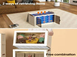 Foldable Storage Cabinet Stackable Bins Household Plastic Closet Multi-purpose Organizer Doors and V985-STORAGEBOXES