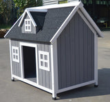 YES4PETS Grey Large Timber Pet Dog Puppy Wooden Cabin Kennel Timber House V278-DK366-CW12H0365