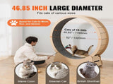 Wooden Cat Exercise Wheel, 1320mm Large Cat Treadmill Wheel for Indoor Cats, Cat Running Wheel with V952-MZMPBJYMSMDBJ1EXWV0