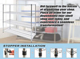 Modular Wire Storage 150x35cm Steel Shelving Chrome With Fixed Legs For Garage Warehouse Or Kitchen V63-841371