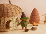 Rattan Storage Mushroom Shaped Woven with Lid, Decorative Woven Handle Fruit V1192-AZ-W-11150
