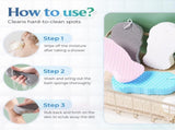 Magic Exfoliating Bath Sponge, Magic Exfoliating Body Scrubber Skin Friendly & Reusable for Adults V1258-DP02-F-767
