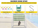 Outdoor Towel Rack Pool Towel Rack 7 Bar Curved White Freestanding Patio V952-MJJBSSXGBDDW79AY5V0