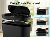 Devanti Automatic Trash Bin with Lid 25L Motion Sensor Kitchen Bin Touchless Garbage Can Plastic SB-F-25L-BK