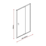 Adjustable Semi Frameless Shower Screen x 195cm Australian Safety Glass V63-828741