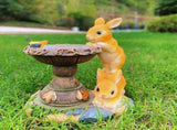 Rabbit Garden Lamp Solar Powered Garden Ornament Resin Garden Light Outdoor - Light Brown - Size 1 V1347-118-45968-LIG-1