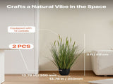Artificial Grass, 2 Pack 889mm Cattail Grass in Pot, Premium PVC Faux Fake Greenery Shrubs V952-DPKXPLWCLS35CCHPH001V0