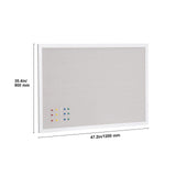 48"x36" White Cork Board with Linen Surface Stylish Wall-Mounted Bulletin Board for Home, School, V952-RMB48X36WBSMBDAIDV0