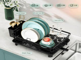 Dish Drying Rack - Dish Drainer with Utensil Holder, Drainboard, and Swivel Spout, Space-Saving V1192-AZ-W-24970