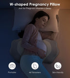 Pregnancy Pillows for Sleeping, Memory Foam Maternity Pillow Support for Back Belly HIPS, Adjustable V1107-115-11628-PNK2