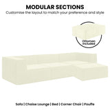 Sarantino Novi 3-Seater Modular Sofa with Ottoman in Cream Non-Slip Bottom Lounge SOFA-MLM-232-CM