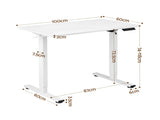 Artiss Standing Desk Electric Adjustable Ergonomic Office Table 100cm White HASD-ET156E-100-WH