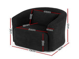 Artiss Round Swivel Armchair Sherpa Fleece Black UPHO-B-ARM10-SWL-BK