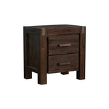 Bedside Table 2 drawers Night Stand Solid Wood Acacia Storage in Chocolate Colour V43-BST-NOW-CHK