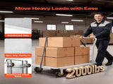 Platform Truck, 907.18 kg Capacity, Heavy Duty Steel Flatbed Cart with Swivel Wheels and Handle, V952-ZDPBC2000LBSULEYG001V0