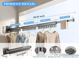 Wall-Mounted Folding Drying Rack with Windproof Holes & Retractable Rod for Balcony, Bathroom & V1107-CS-MDKZDLYJH