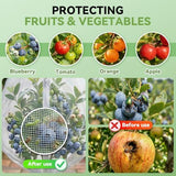 8.2x6Ft Garden Bird Netting for Plant and Fruit Tree Protection,4 Pack Garden Netting with Zipper & V1107-119-45585-WHT3