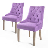 2X French Provincial Dining Chair Oak Leg AMOUR VIOLET V274-FT-FC8443-VT