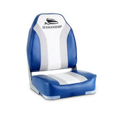 Seamanship 2X Folding Boat Seats Marine Seat Swivel High Back 12cm Padding Blue BS-86211-WB
