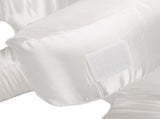 Face Pillow Silk Fabric Memory Foam Soft Cushioning Ergonomic Beauty Pillow for Back Sleep White V1294-YM0901-3117240292712
