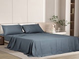 Dreamz 4pcs Double Size 100% Bamboo Bed Sheet Set in Charcoal Colour BED1016-D-CH