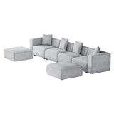 Artiss Modular Sofa Chaise Set 6-Seater Grey SBED-E-FA-02-6S-GY