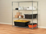 Wire Storage Rack 90x35cm Chrome Shelving with Fixed Legs V63-841121
