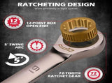 SEDY 24PCS Ratcheting Wrench Set Metric SAE CR-V Steel 72T With Magnetic Holder V465-81178