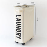 Foldable Laundry Basket Oxford Cloth Easy Install Storage Basket with Mesh Pulleys White V1294-YM0717-3112220061011