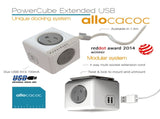 Allocacoc PowerCube Extended USB Powerboard 4-Outlets 2 USB Ports Grey-White 1.5m V28-ELEAUS5400AUEUPC