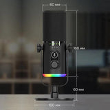 RGB Dynamic Gaming Microphone XLR/USB Interface for PC Streaming Podcast Recording Style 2 V1263-JX-7074-1