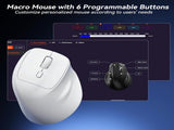 SOLAKAKA SM520 Tri-Mode Vertical Ergonomic Mouse, 24000 DPI Programmable Wireless Vertical V1300-SM520-WHITE