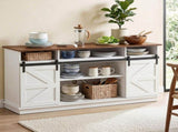 Artiss Buffet Sideboard Cabinet 150cm 3-Tier Kitchen Storage Sliding Doors White FUR-Z-SID150-3T-WH-AB