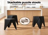 Artiss Bar Stools and Table Set 3PCS Dining Desk Kitchen Chairs Cafe Pub Black BA-SET-304-T-BK