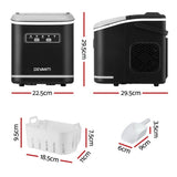Devanti Ice Maker Machine Portable 12kg Countertop w/Self Cleaning 1.3L Black IM-ZB12K-BK