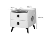 Levede Bedside Table LED Lights Drawers Storage NI1051-WH