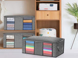 4PCS Clothes Storage Bag Large Capacity Clothing Organizers Foldable Closet Container with Clear V1294-YM0523-10334568