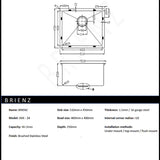 510x450mm Handmade Stainless Steel Undermount / Topmount Kitchen Laundry Sink with Waste V63-846381