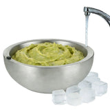 304 Stainless Steel Salad Bowl with Silicone Plug, 7.9" x 3.5" Insulated Dip Bowl for Hot or Cold V1369-AZ3-W-08795