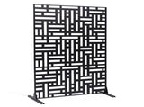 Metal Privacy Screen, 120 x 193cm, Outdoor Privacy Screens 3-Panel, Freestanding Outdoor Divider V952-DLSHWYSPMJS7CV2AZV0
