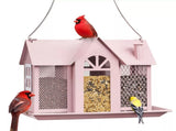 Charming House-Shaped Hanging Bird Feeder - Durable Metal Design for Wild Birds V888-ELOSUNG25689